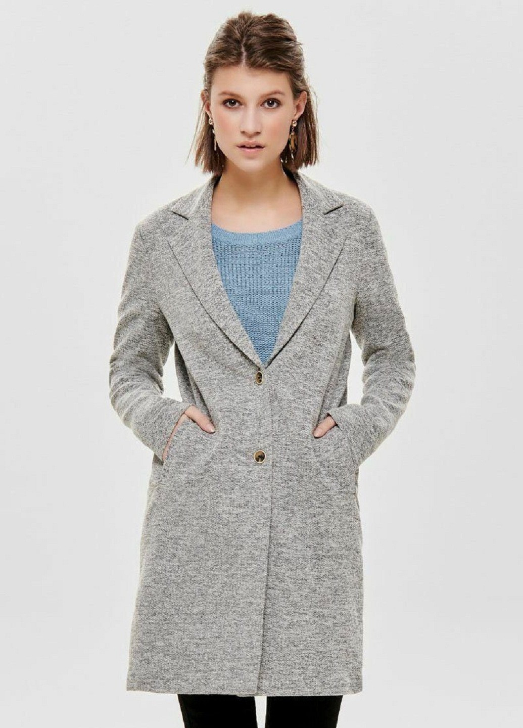 Сіре демісезонне Пальто Only