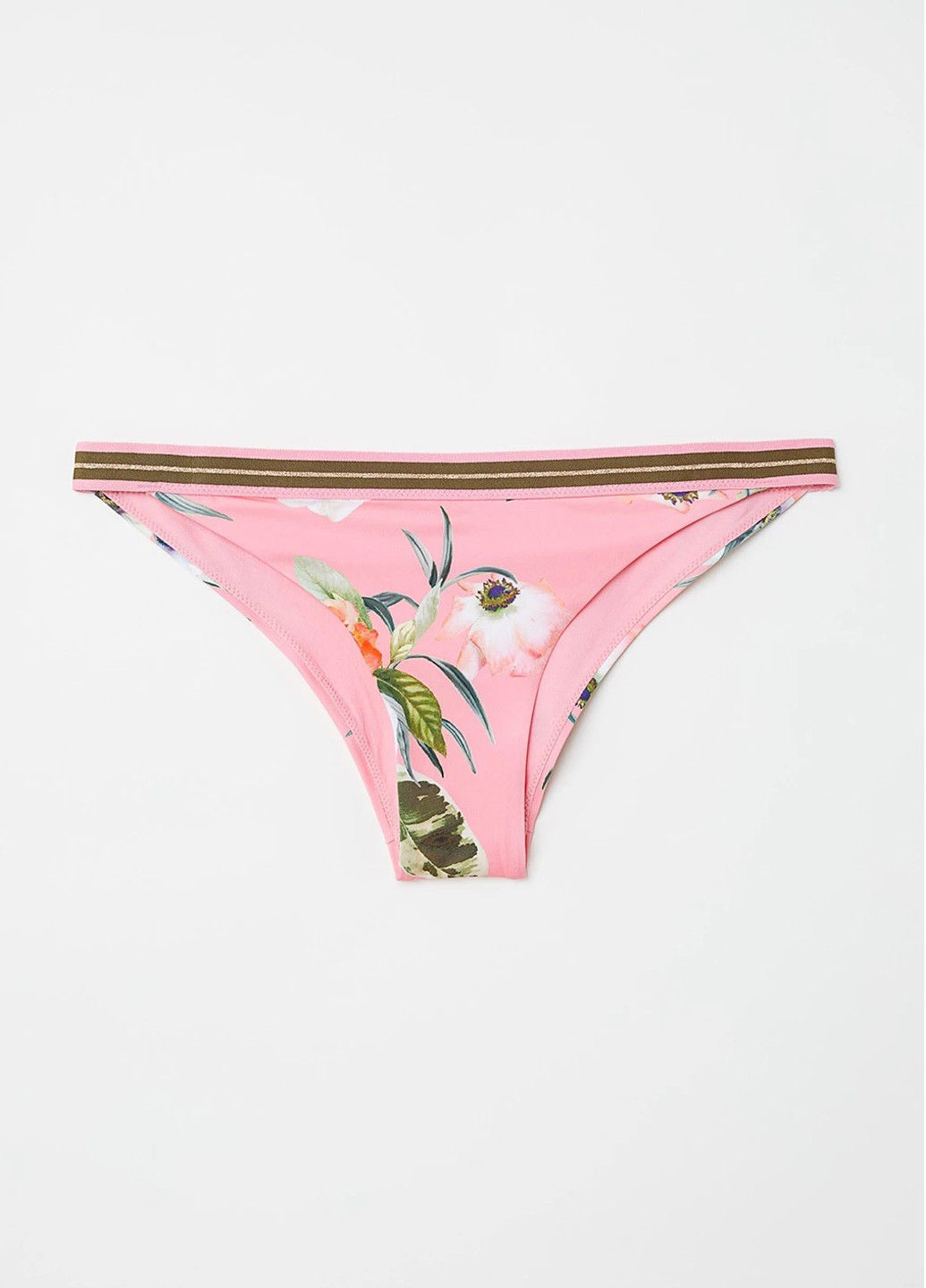 Розовые купальные трусики-плавки с цветочным принтом H&M