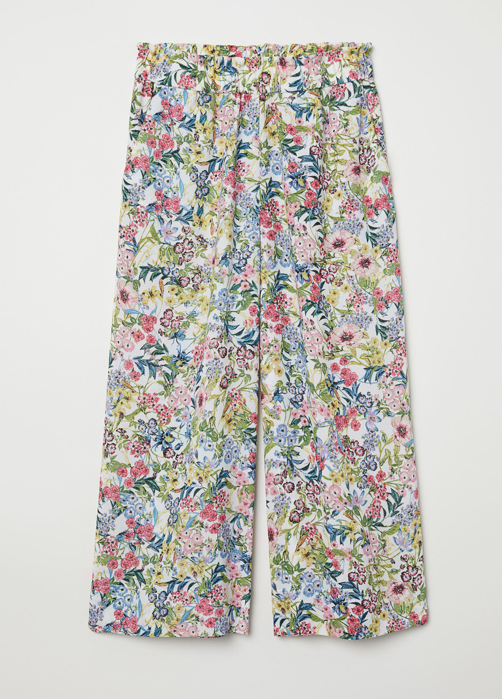 Комбинированные кэжуал летние палаццо брюки H&M