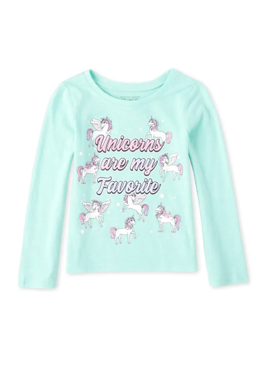 Голубой демисезонный кэжуал лонгслив The Children's Place с надписями