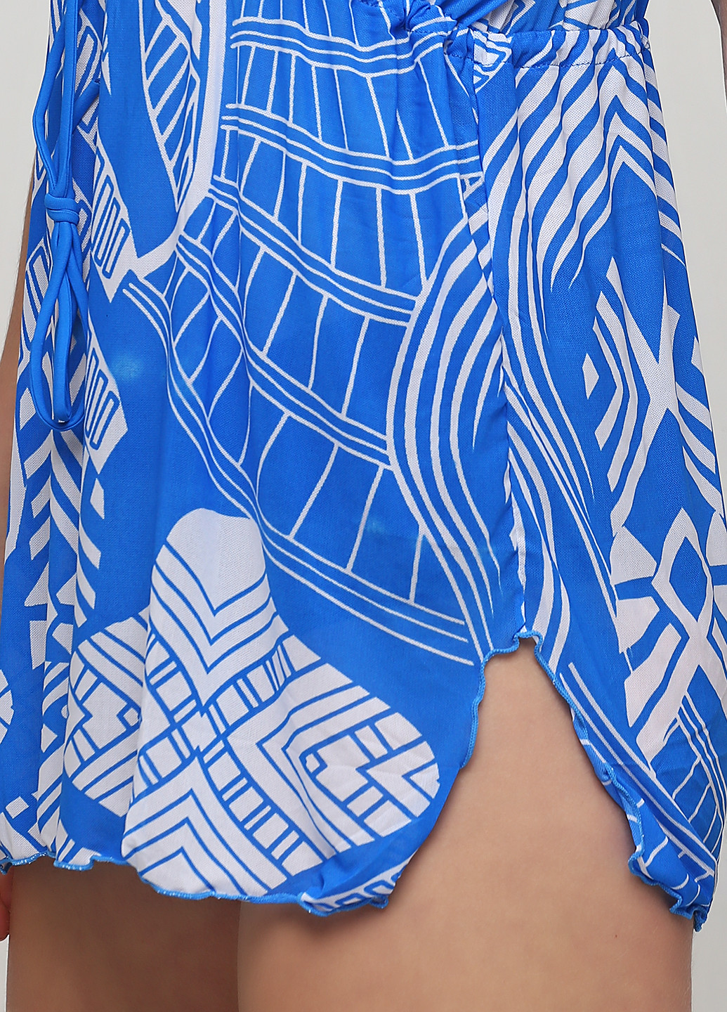 Туника Sun & Ocean с коротким рукавом рисунок голубая пляжная полиамид