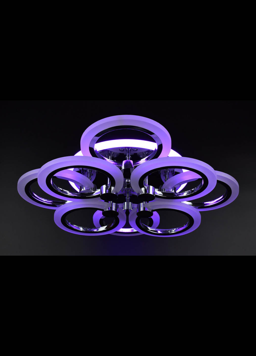 Люстра потолочная LED с пультом A2374/4+4S-RGB-ch Хром 11х45х54 см. Handmade (234538061)