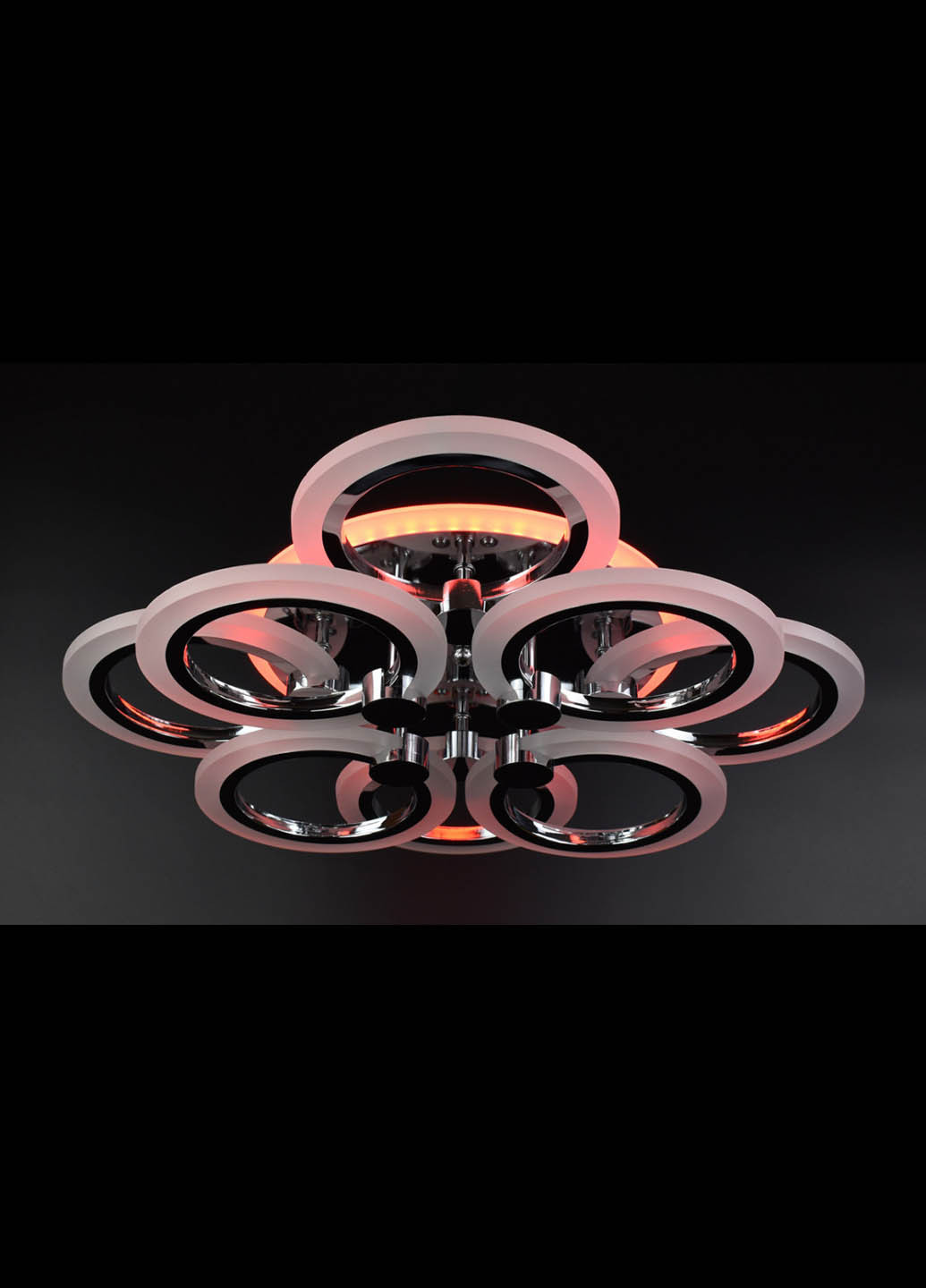 Люстра потолочная LED с пультом A2374/4+4S-RGB-ch Хром 11х45х54 см. Handmade (234538061)