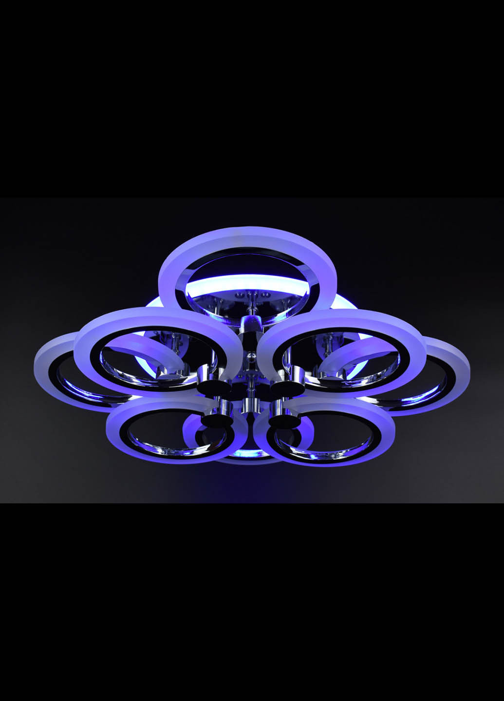 Люстра потолочная LED с пультом A2374/4+4S-RGB-ch Хром 11х45х54 см. Handmade (234538061)