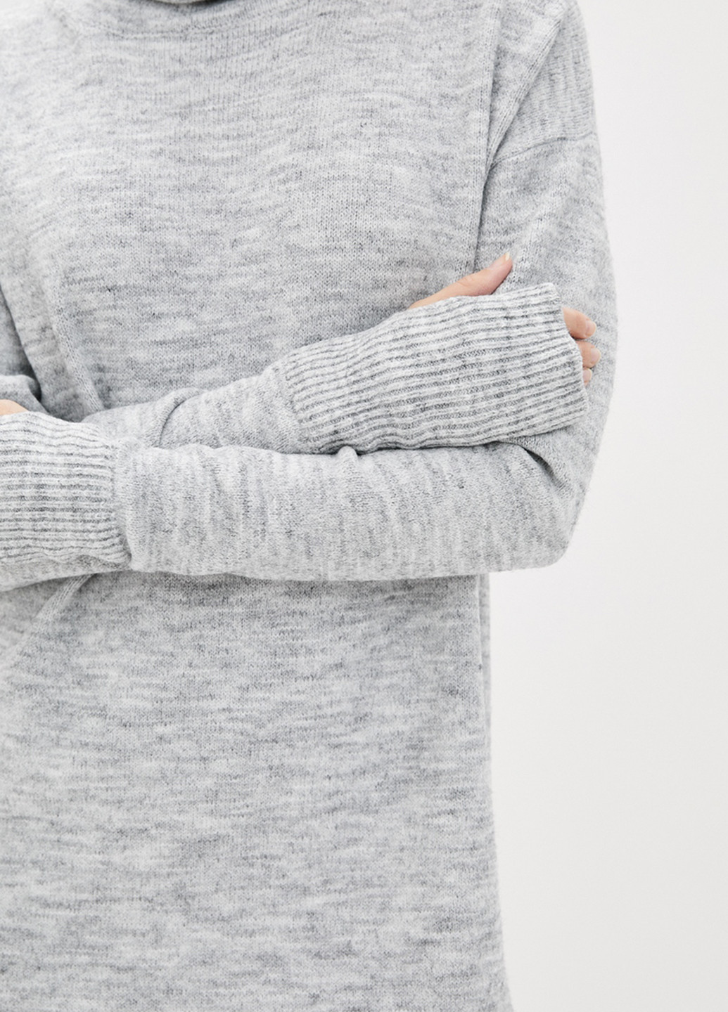 Светло-серое кэжуал платье платье-свитер Sewel меланжевое