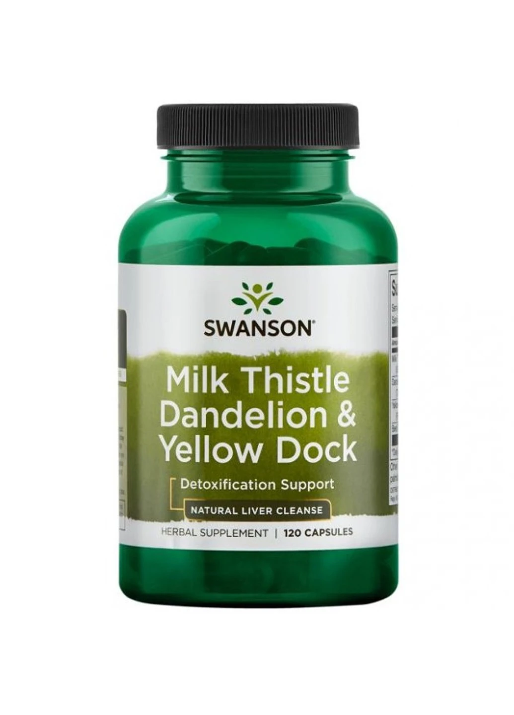 Екстракт молочного будяка і жовтий док Milk Thistle Dandelion Yellow Dock 120 капсул Swanson (255409145)