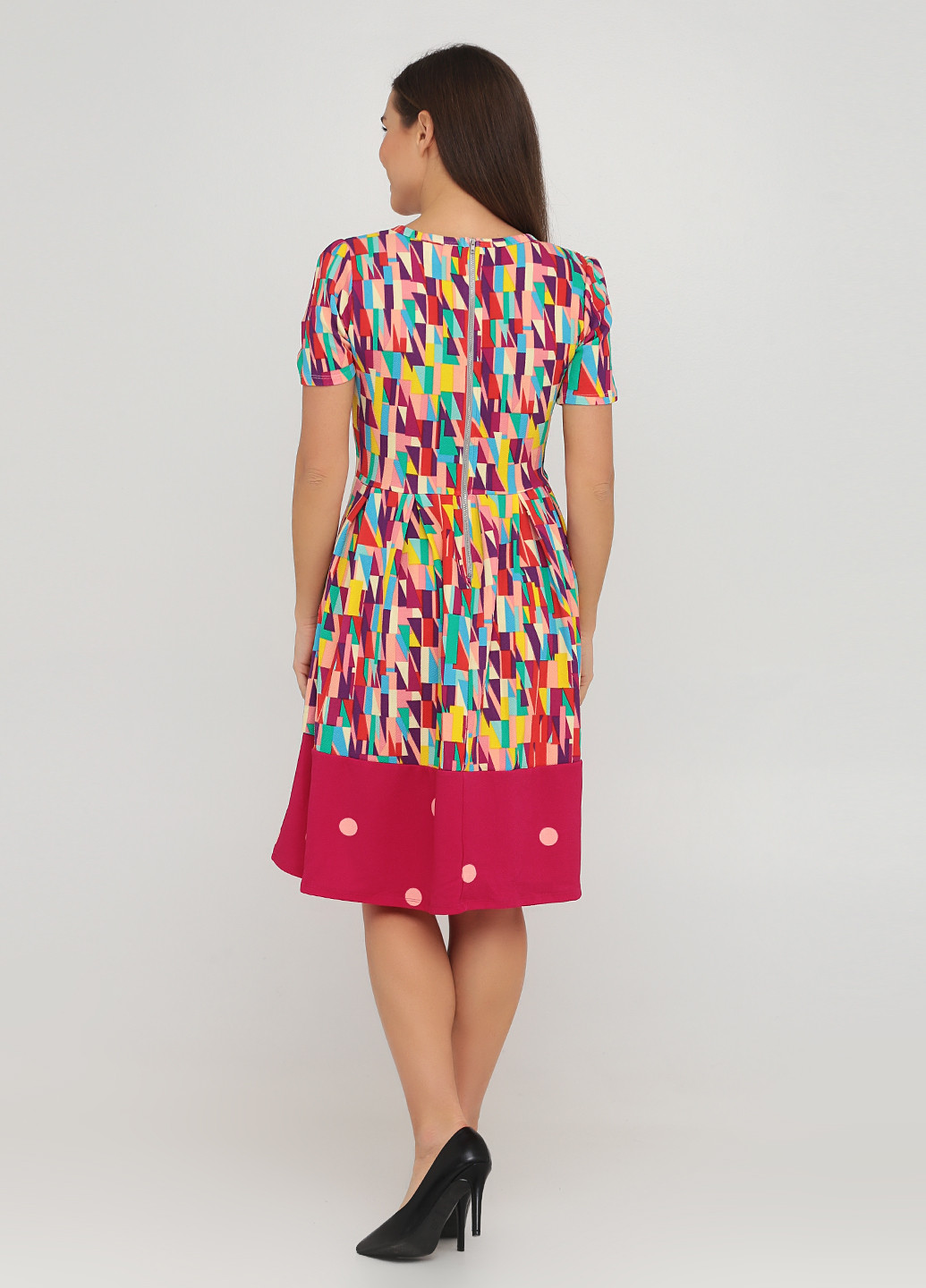 Комбинированное кэжуал платье клеш LuLaRoe с абстрактным узором