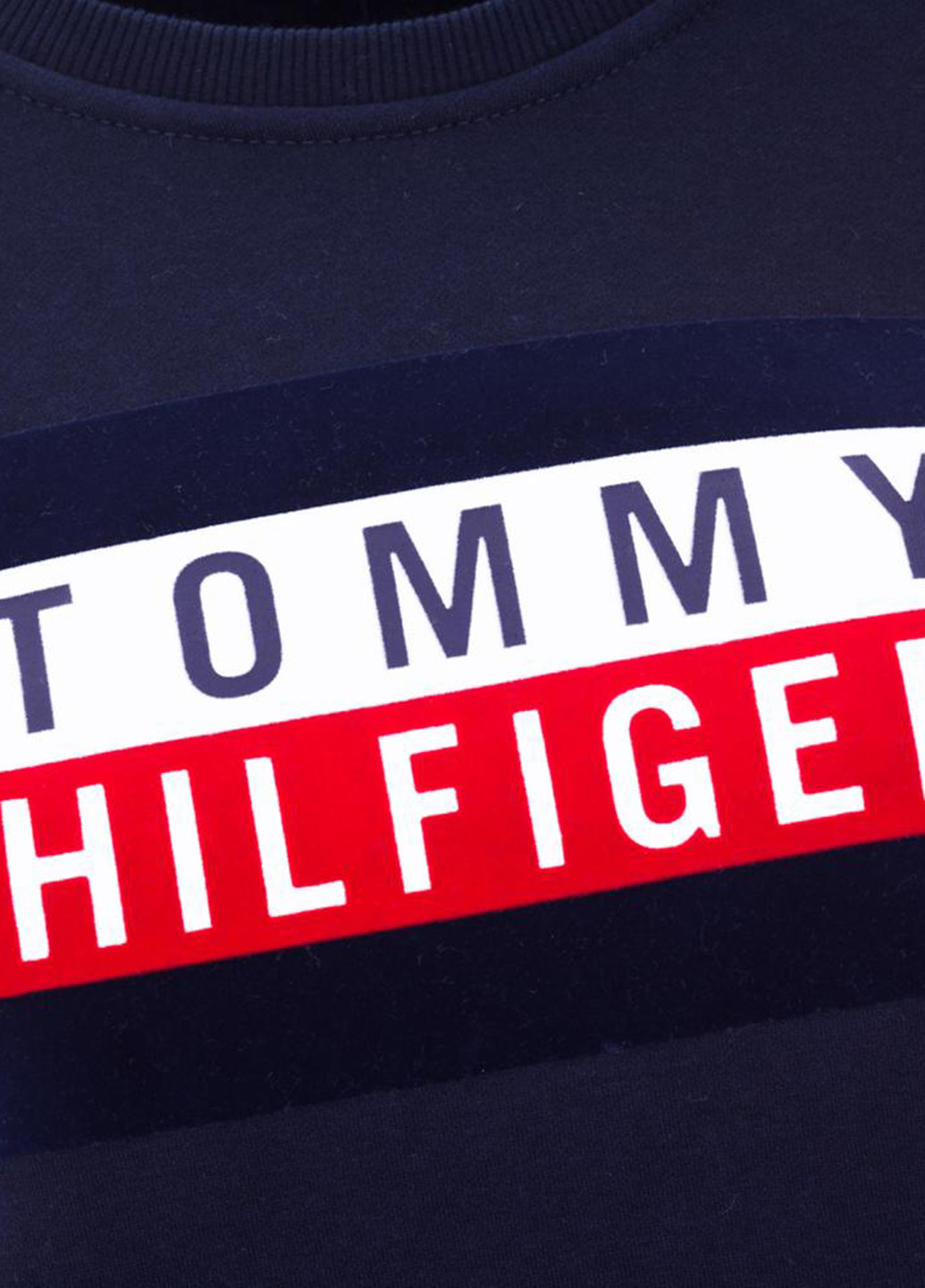 Свитшот Tommy Hilfiger - Прямой крой логотип темно-синий кэжуал - (142161723)