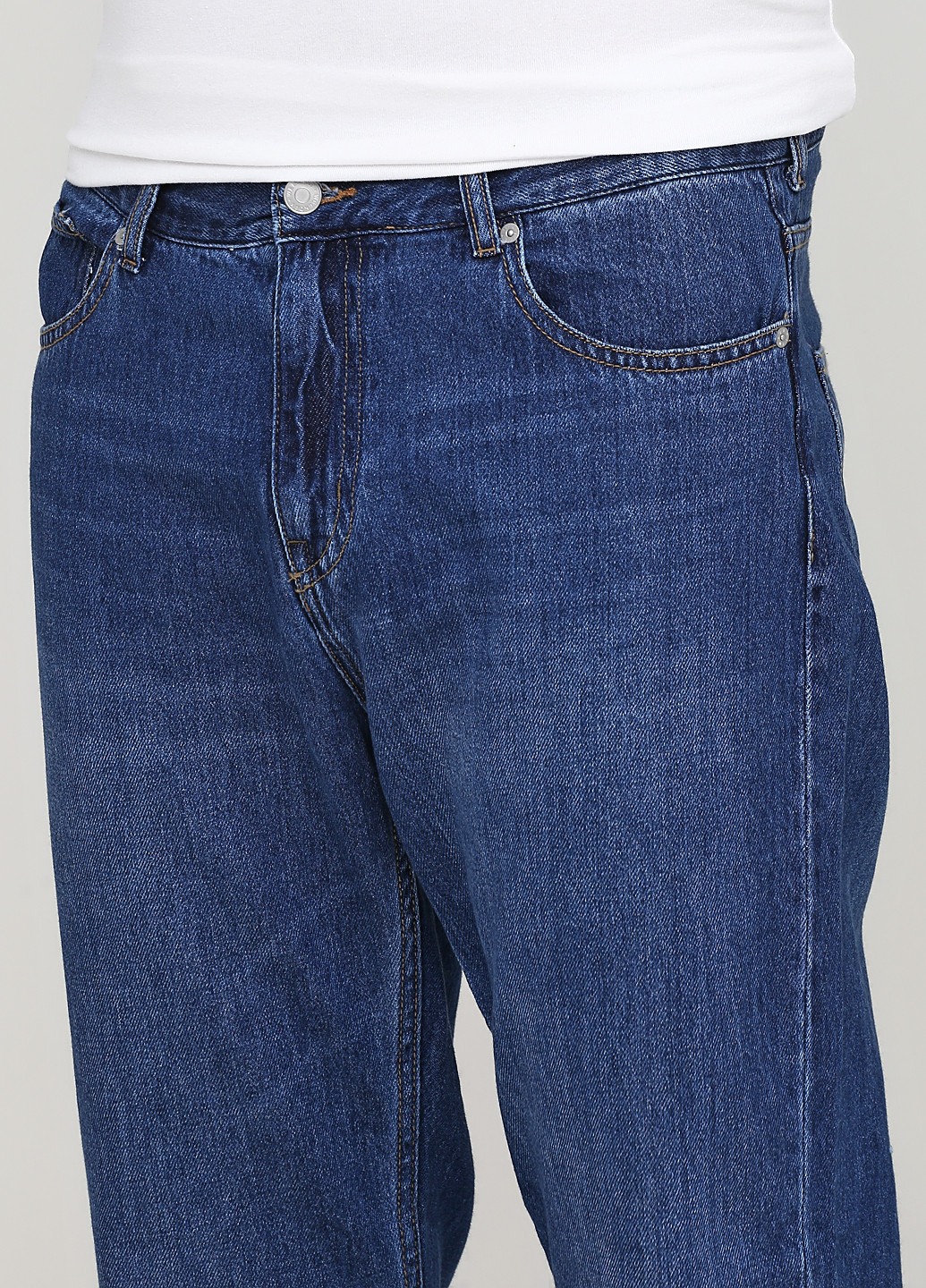 Джинси Weekday завужені однотонні темно-сині джинсові бавовна