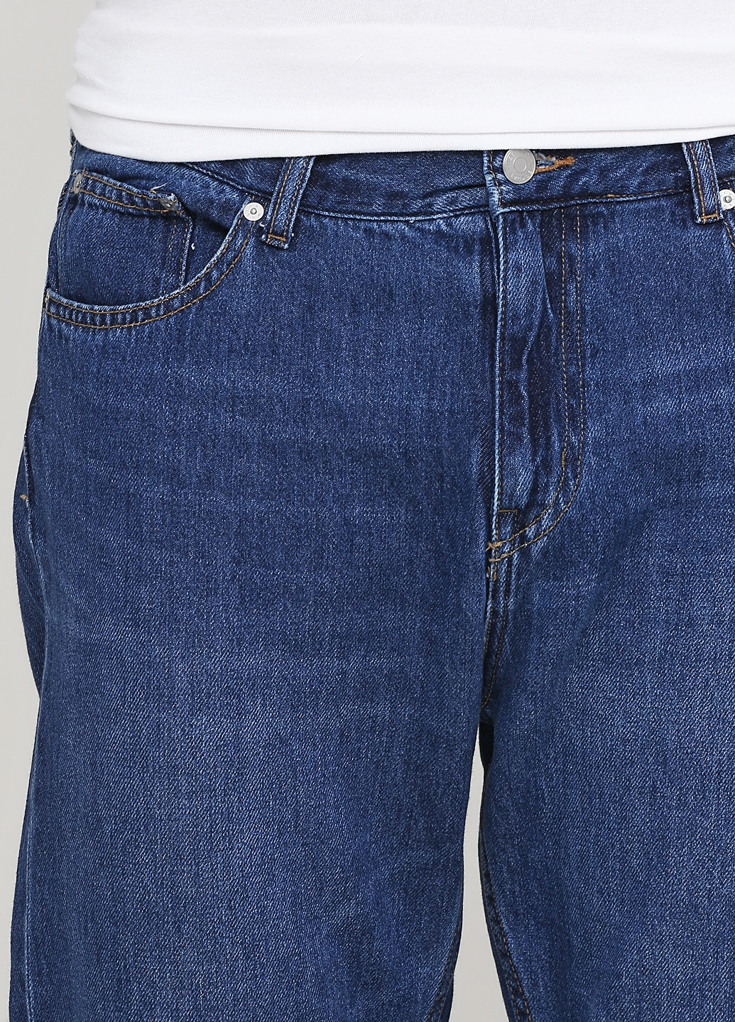 Джинси Weekday завужені однотонні темно-сині джинсові бавовна