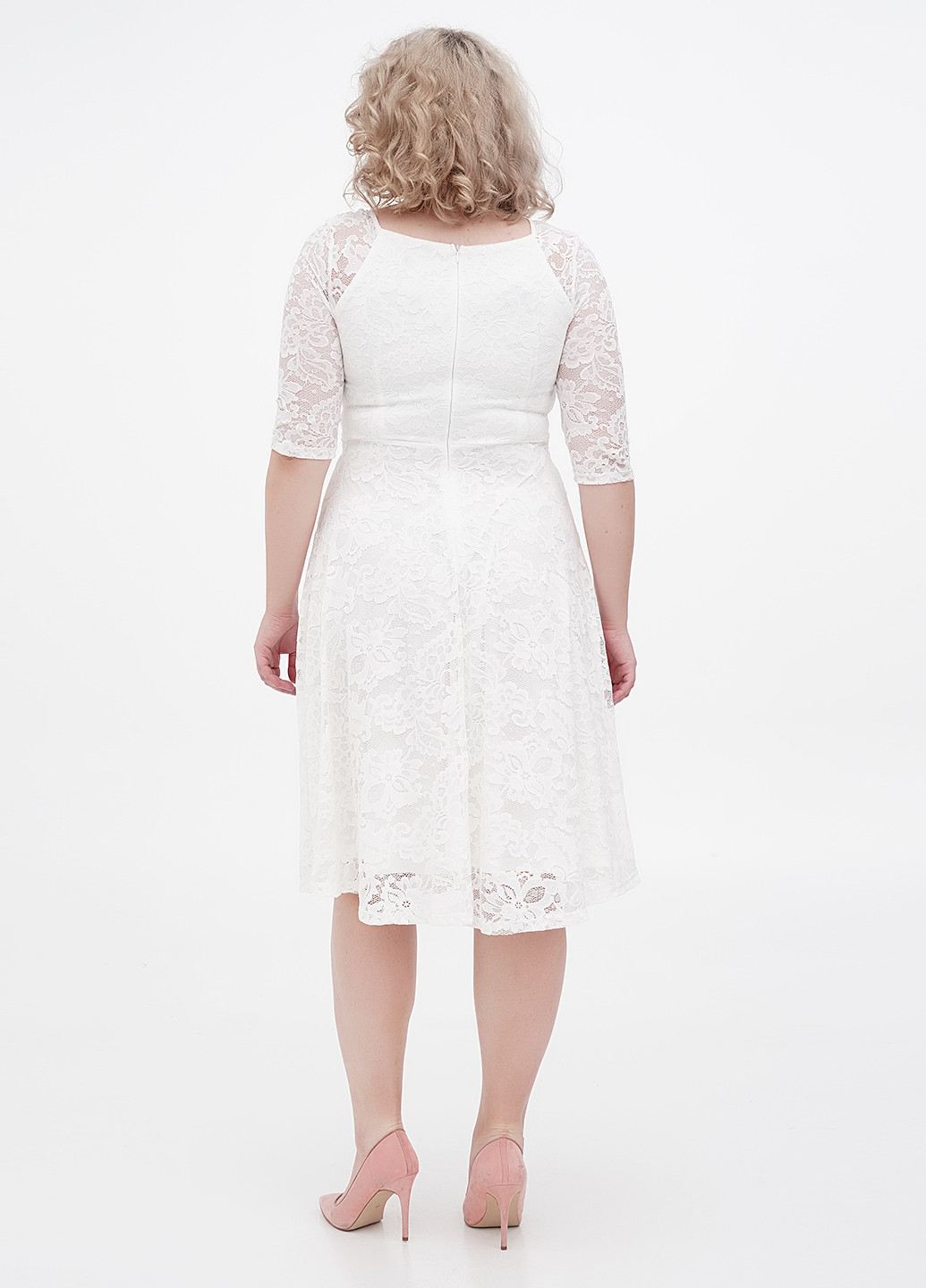 Білий кежуал сукня кльош No Brand однотонна