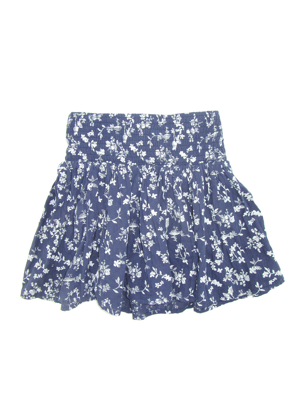 Темно-синяя кэжуал цветочной расцветки юбка H&M клешированная