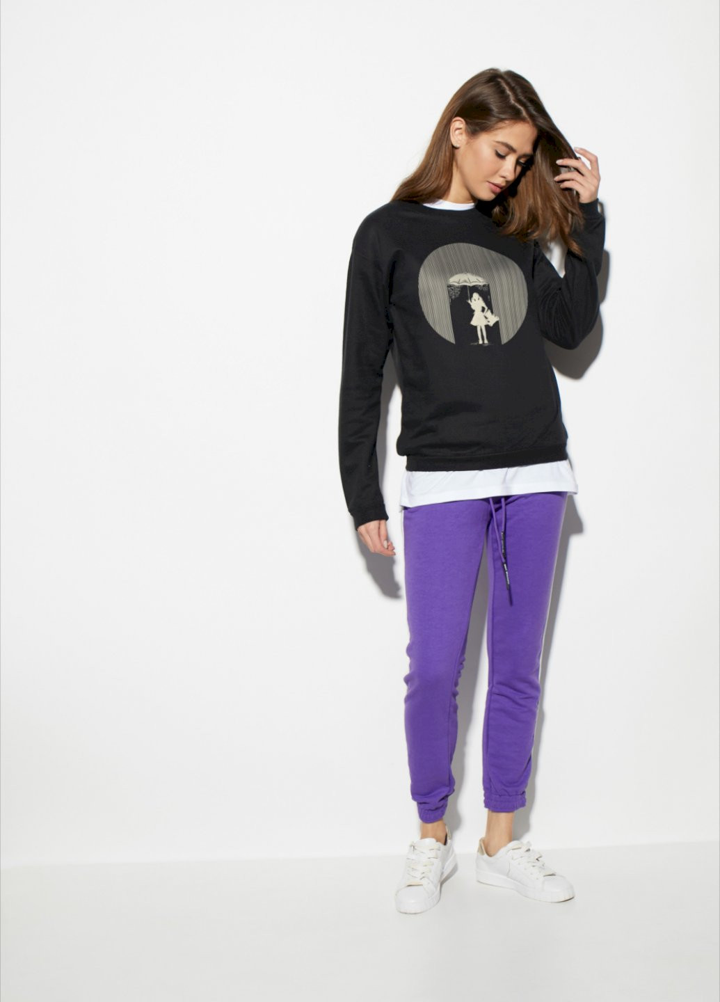 Чорний світшот basic YAPPI (201488043)