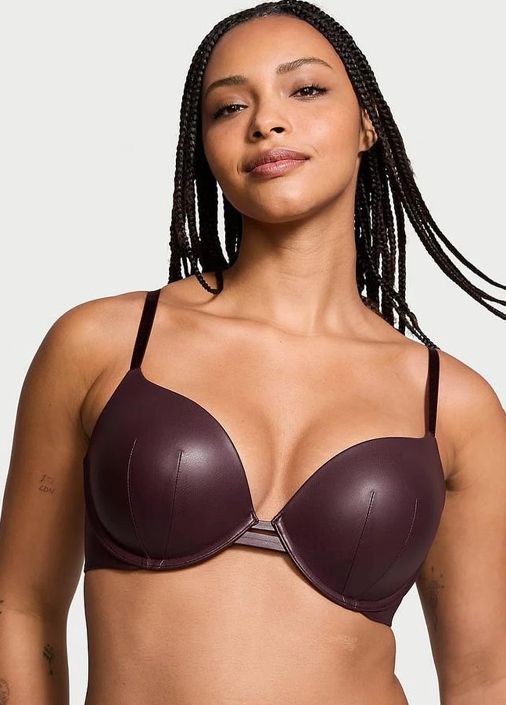 Бордовый корбей бюстгальтер Victoria's Secret с косточками полиэстер