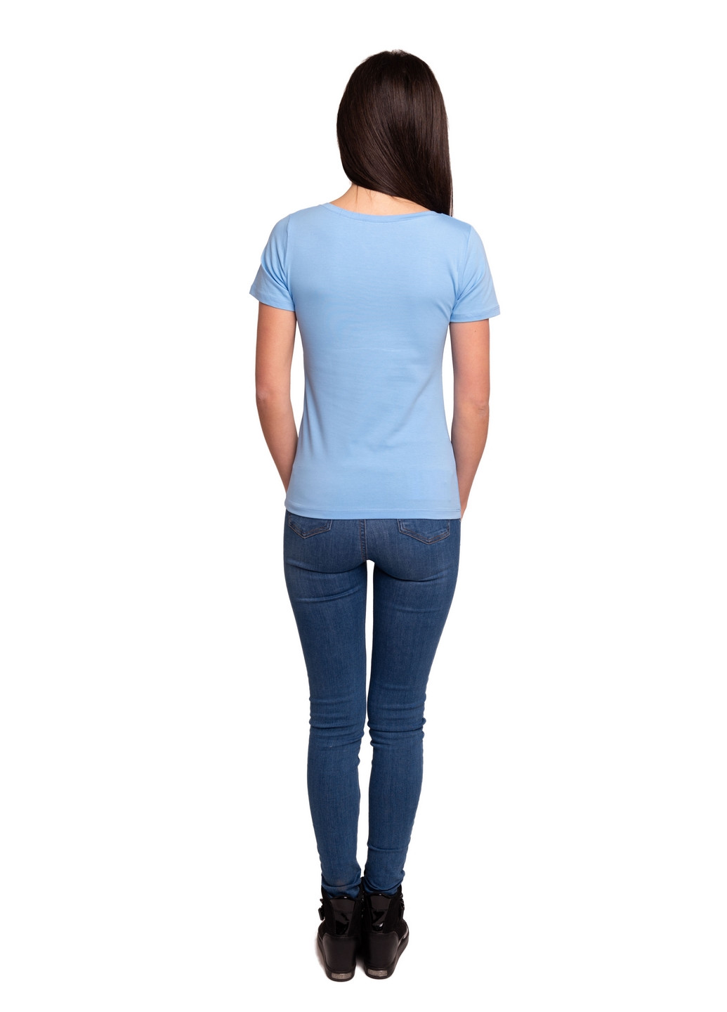 Блакитна всесезон футболка жіноча Наталюкс 41-2347