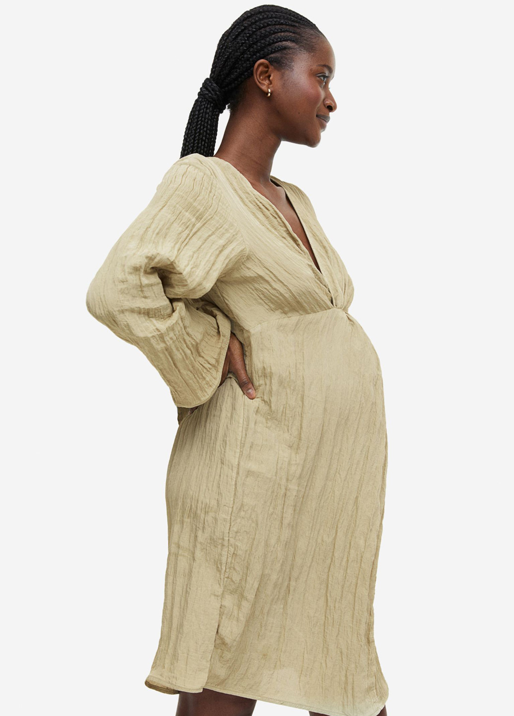 Фисташковое кэжуал платье для беременных H&M однотонное