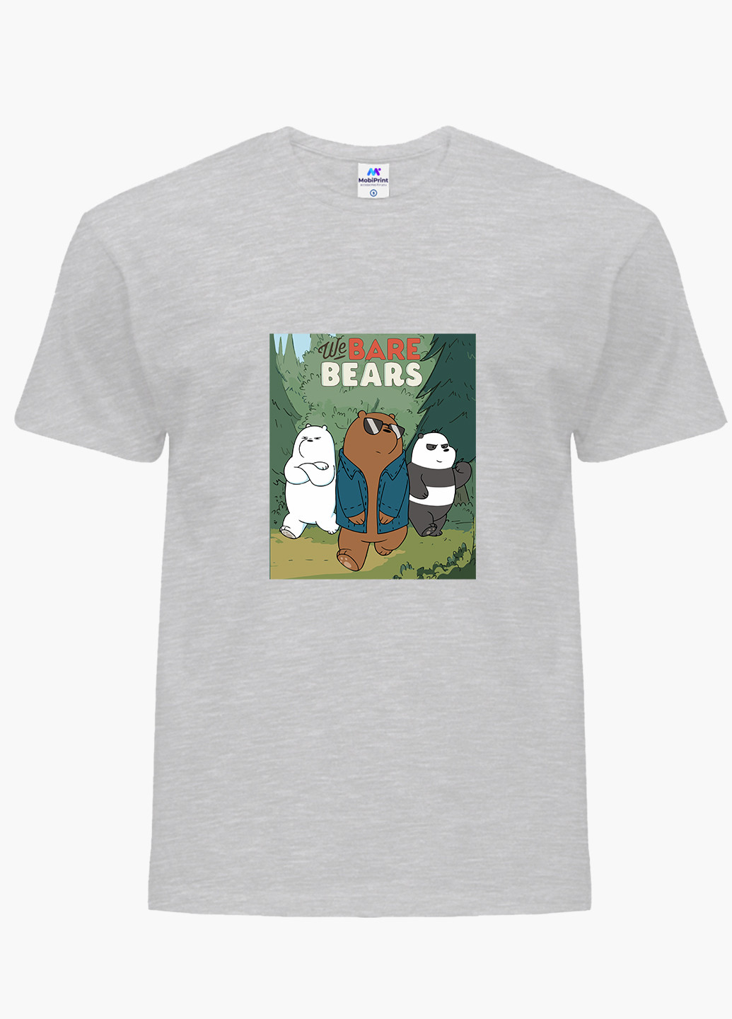 Светло-серая демисезонная футболка детская вся правда о медведях (we bare bears)(9224-2664) MobiPrint