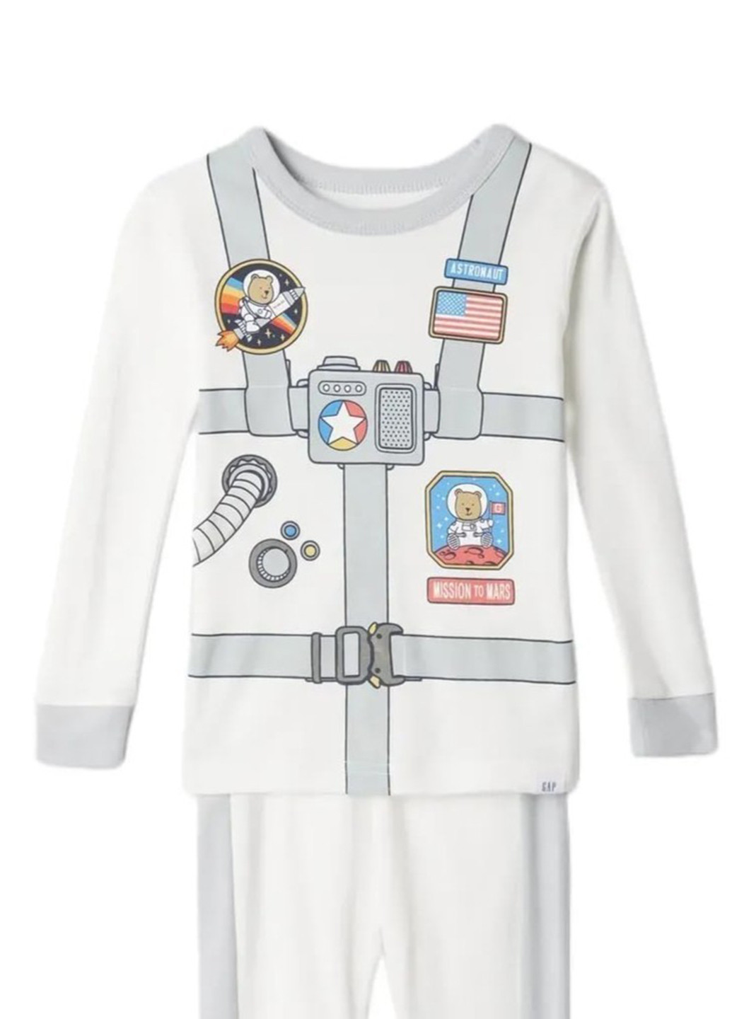 Белая всесезон пижама (лонгслив, штани) лонгслив + брюки Gap