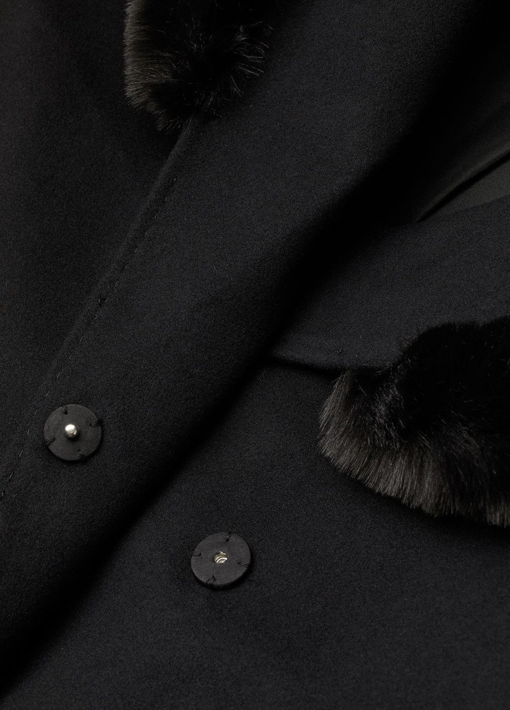 Черное демисезонное Пальто с капюшоном H&M
