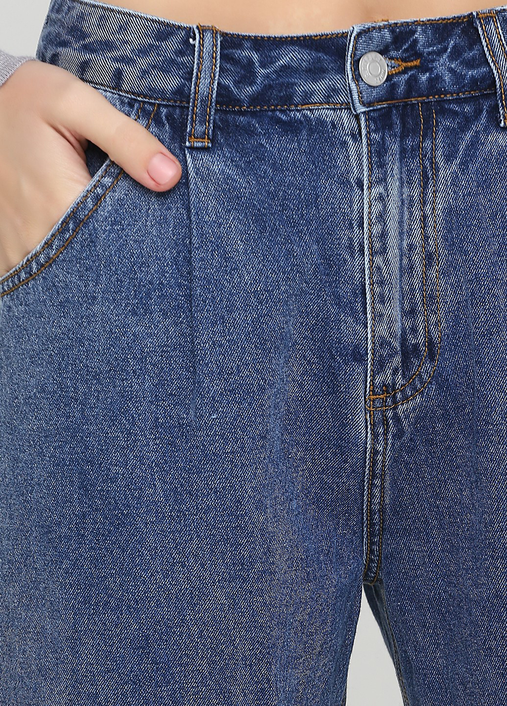 Синие демисезонные зауженные, укороченные джинсы DISPLAY