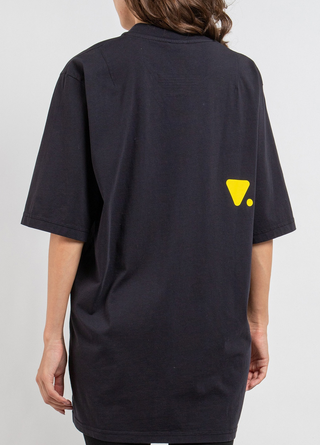 Чорна футболка з логотипом кольору морської хвилі Valvola