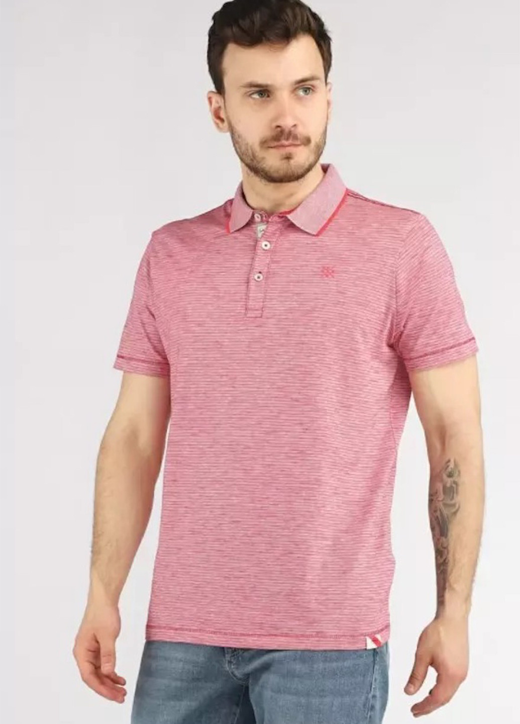 Розовая футболка-поло для мужчин Lerros меланжевая
