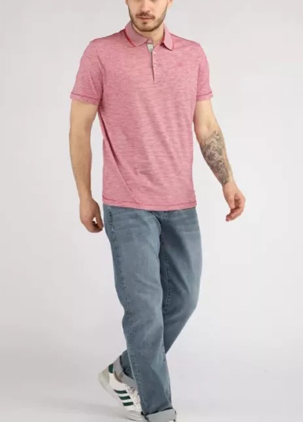 Розовая футболка-поло для мужчин Lerros меланжевая