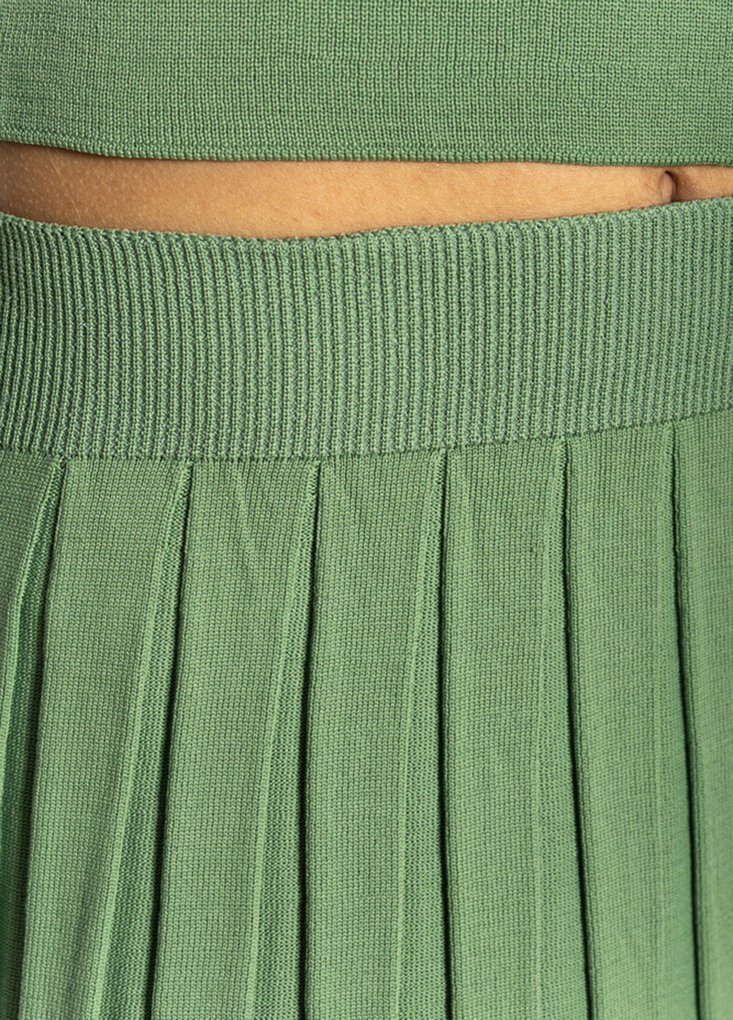 Светло-зеленая кэжуал однотонная юбка Time of Style плиссе