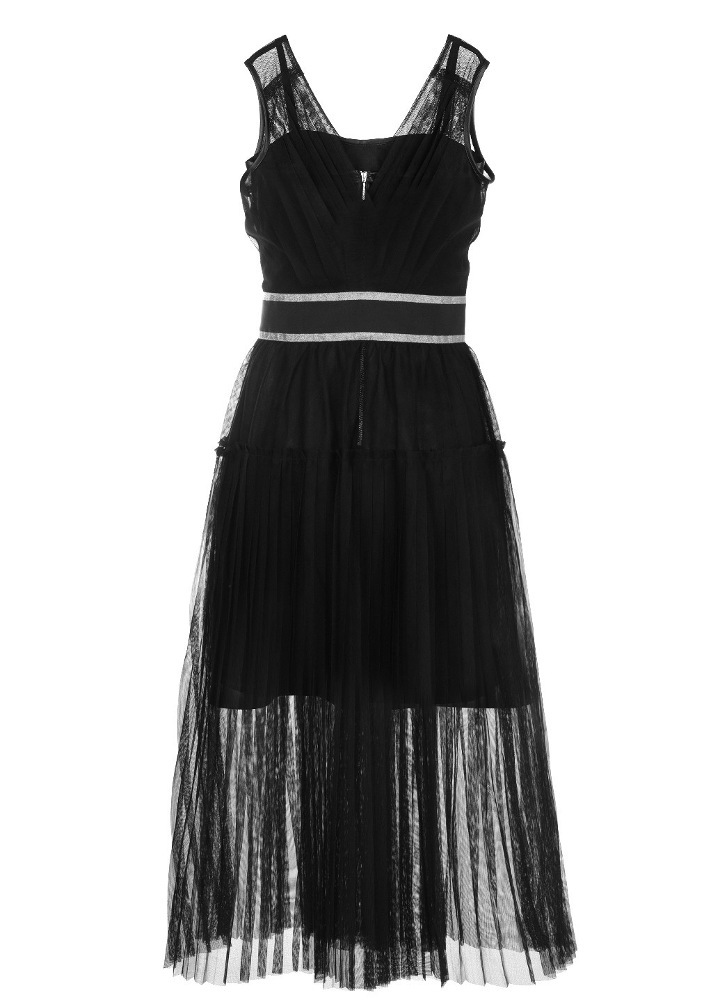 Черное коктейльное платье клеш, плиссированное LOVE REPUBLIC