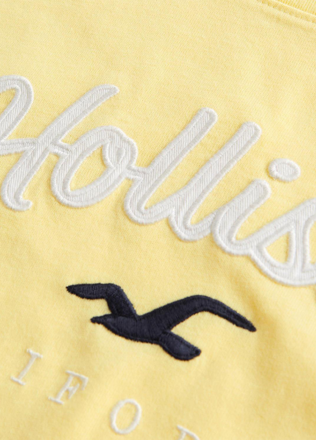 Желтая летняя футболка Hollister