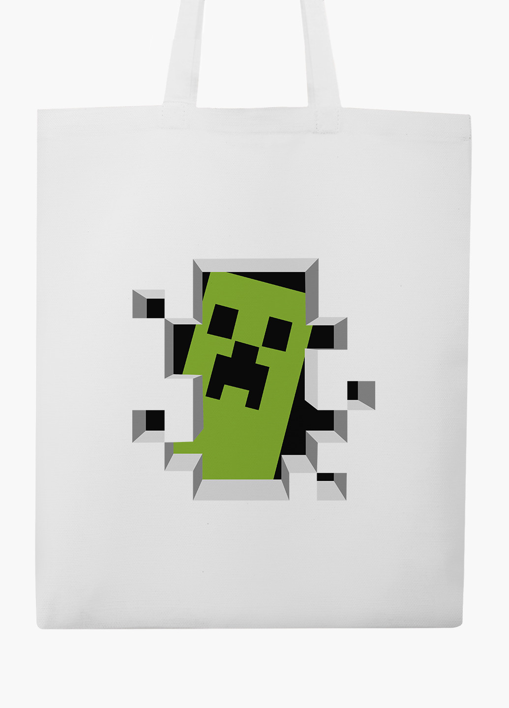 Еко сумка шоппер біла Майнкрафт (Minecraft) (9227-1709-WT-2) екосумка шопер 41*35 см MobiPrint (219111090)