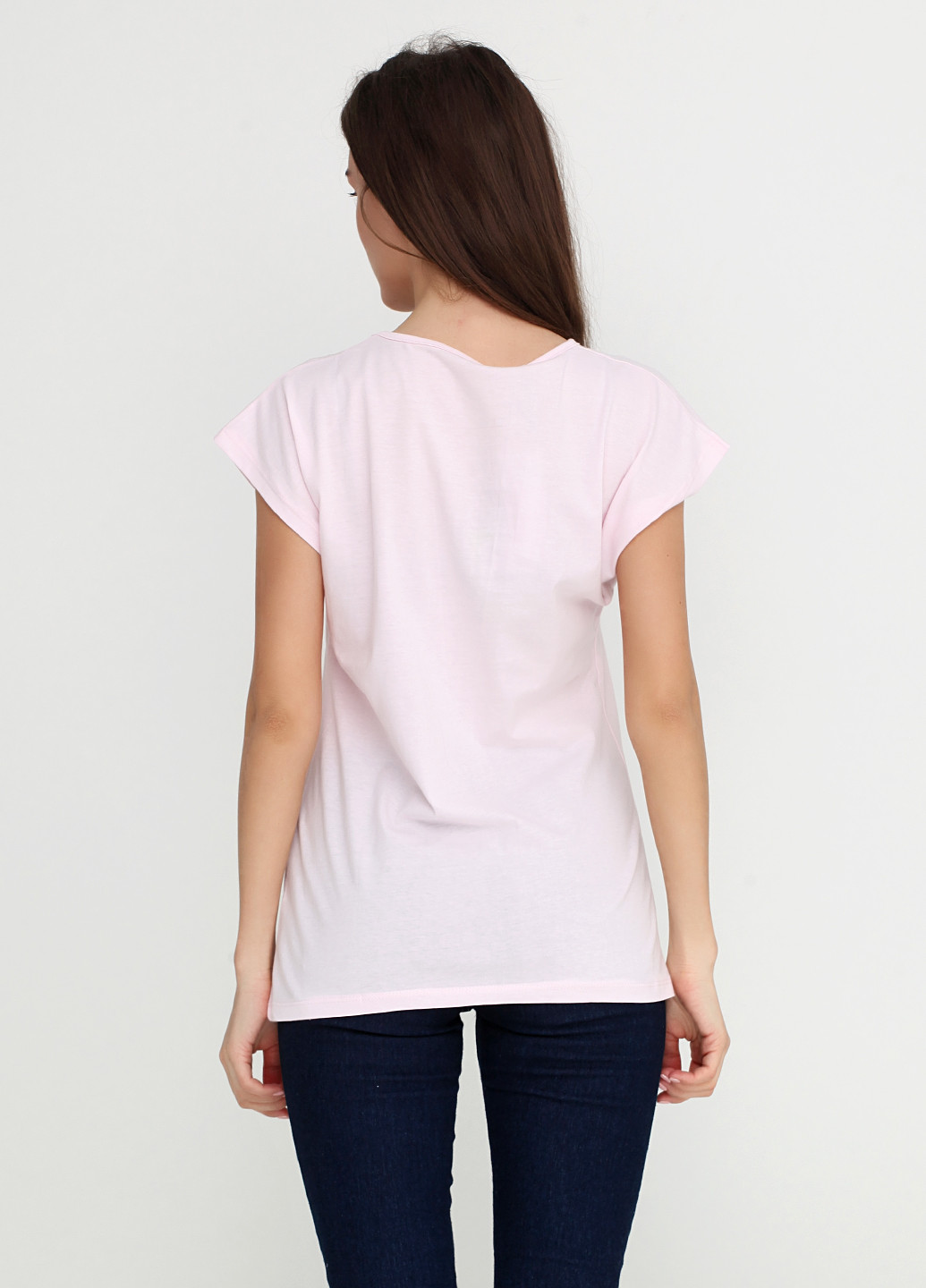 Бледно-розовая летняя футболка Kafkame
