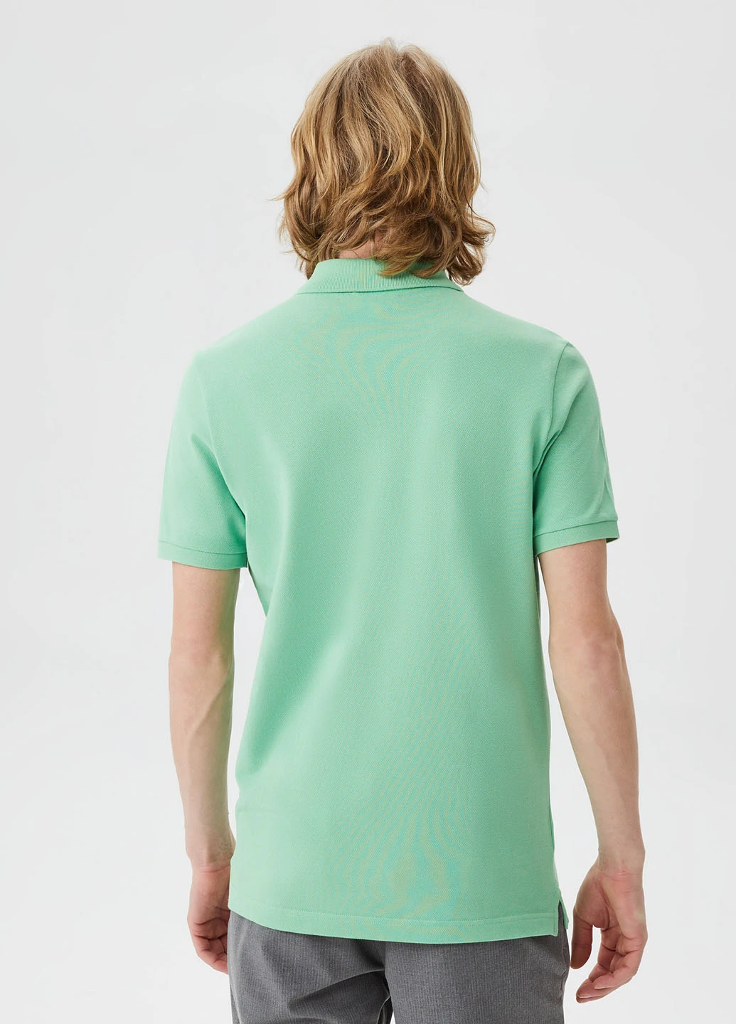 Мятная футболка-поло для мужчин Lacoste однотонная