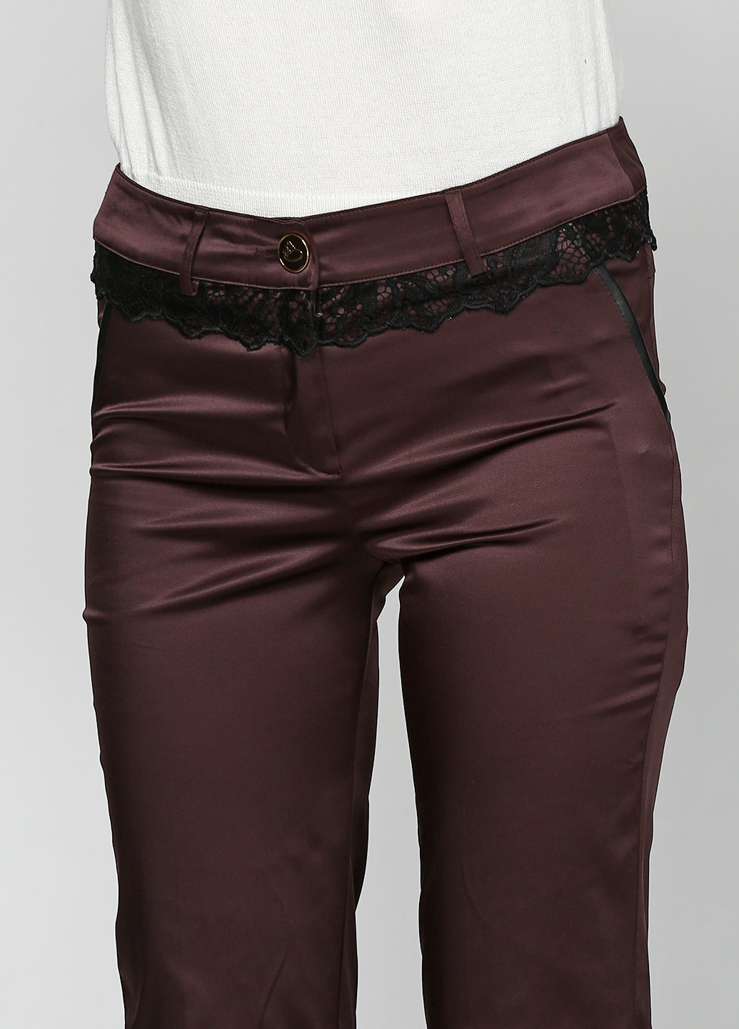 Темно-коричневые кэжуал демисезонные брюки Sassofono
