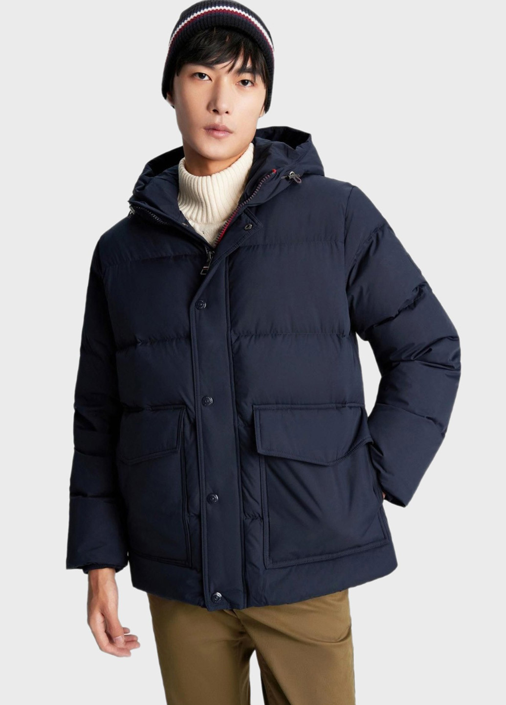 Синий зимний Пуховик Tommy Hilfiger