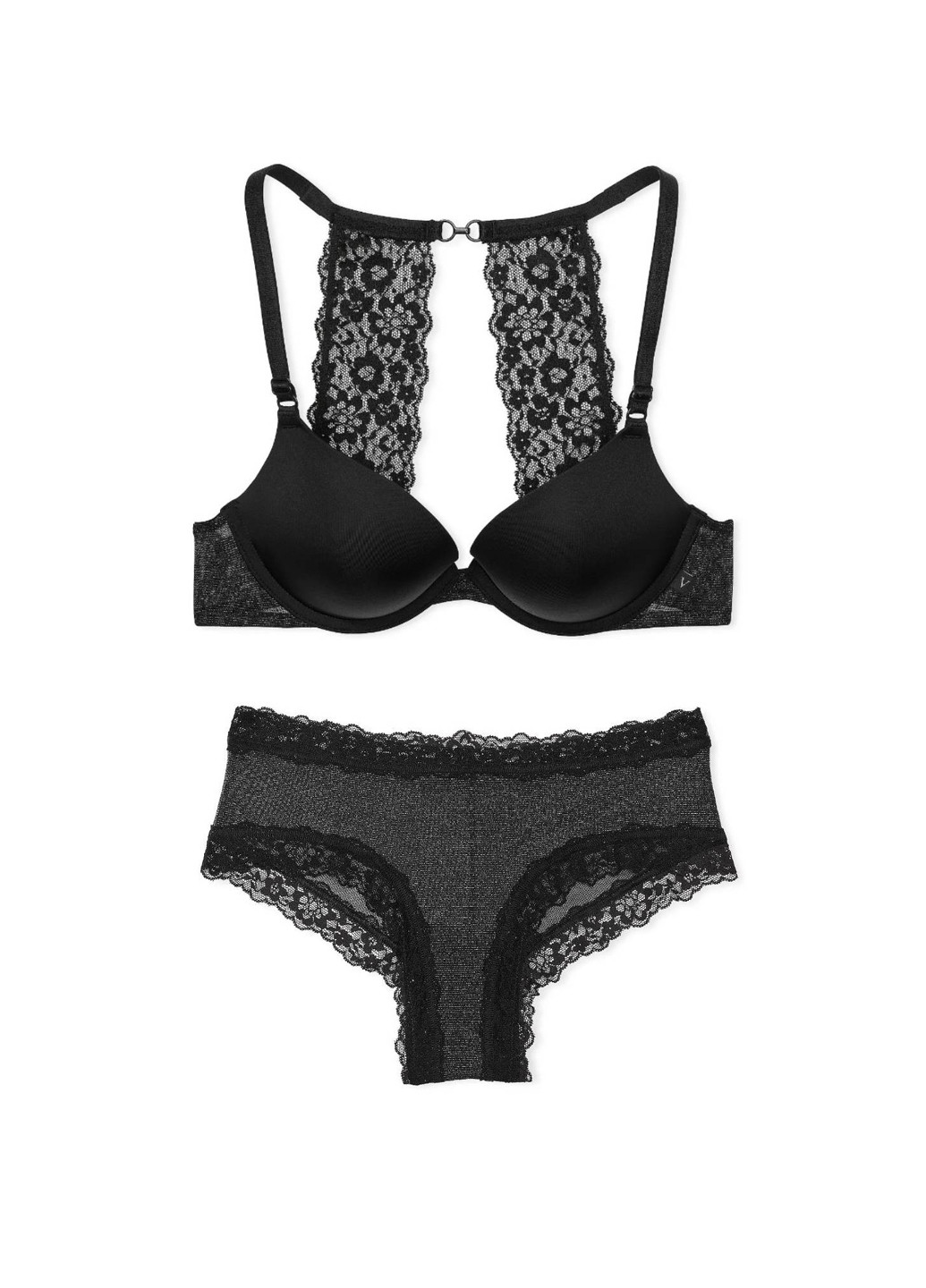 Чорний демісезонний комплект (бюстгальтер, трусики) Victoria's Secret