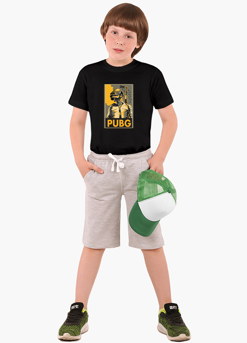 Черная демисезонная футболка детская пубг пабг (pubg)(9224-1181) MobiPrint