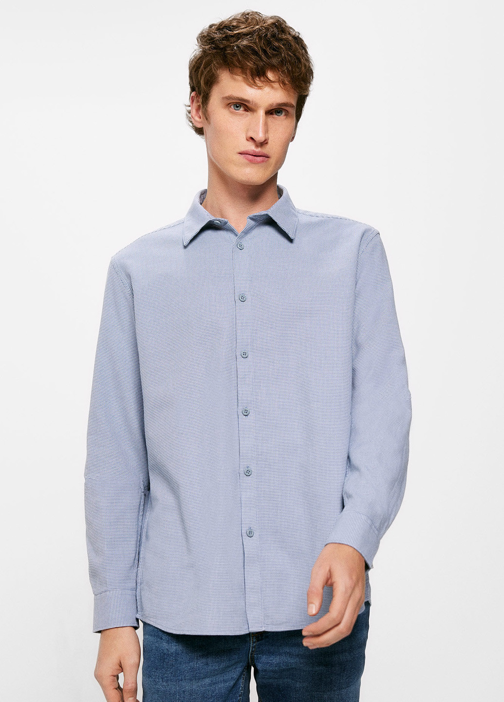 Голубой кэжуал рубашка с геометрическим узором Springfield