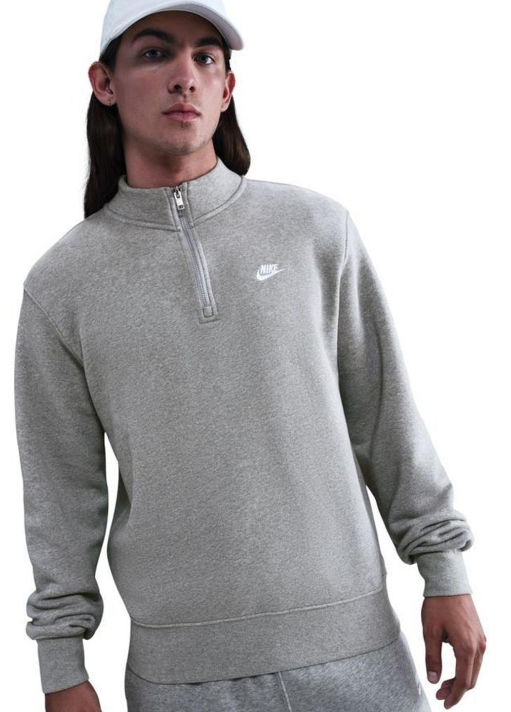 Сірий світшот fn3864-063 Nike меланж вишивка (369766481)