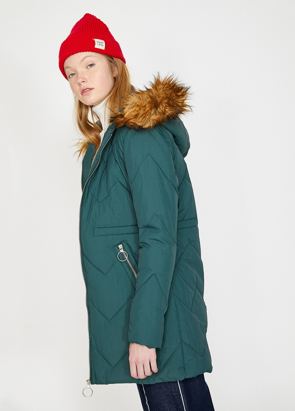 Бирюзовая демисезонная куртка KOTON