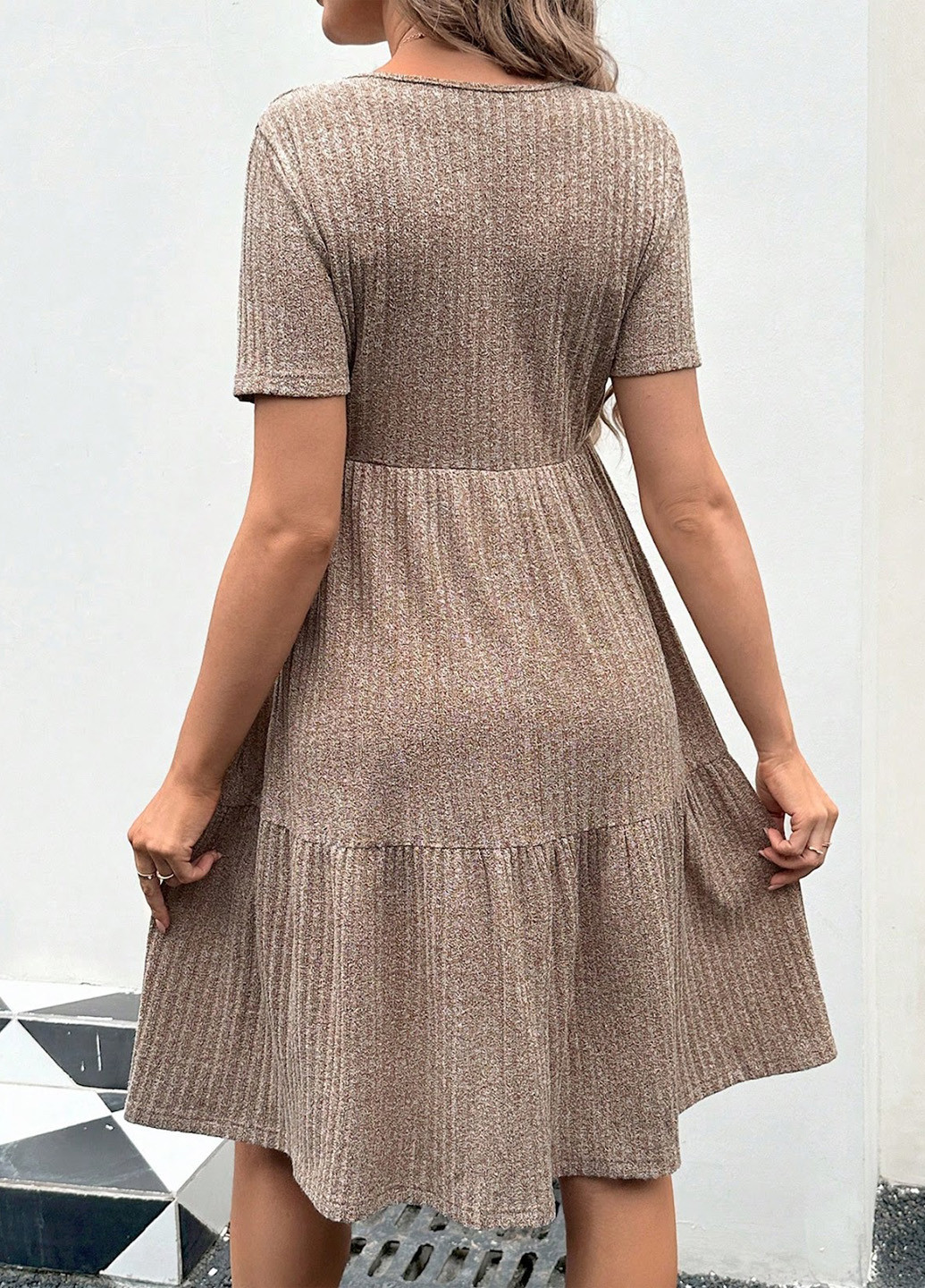 Світло-коричнева кежуал сукня для вагітних SHEIN меланжева