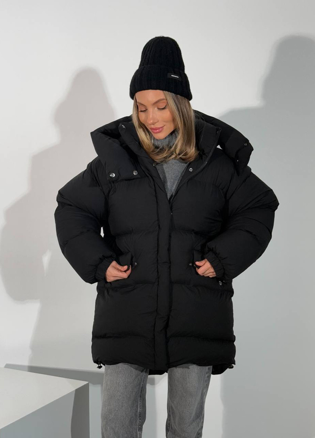 Чорний зимній Пуховик No Brand