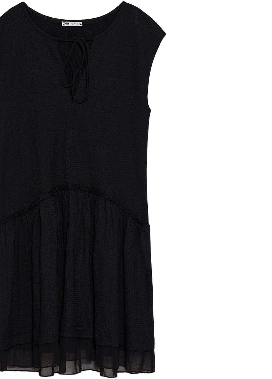Черное кэжуал платье платье-футболка Zara однотонное