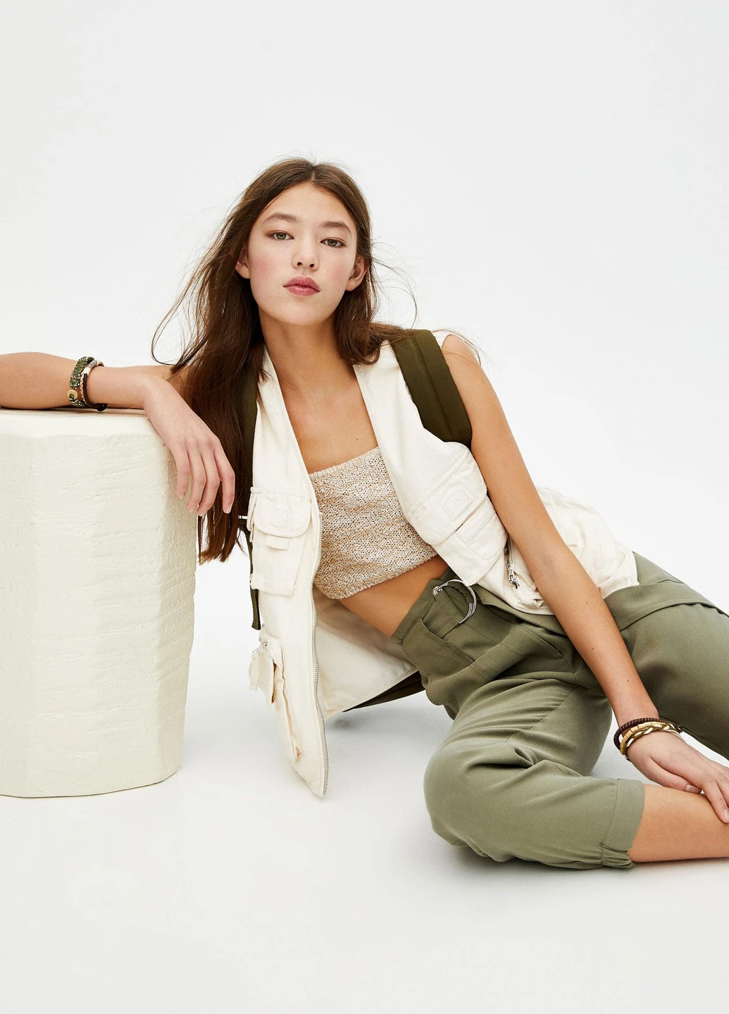 Штани літо,болотний, Pull & Bear (254670425)
