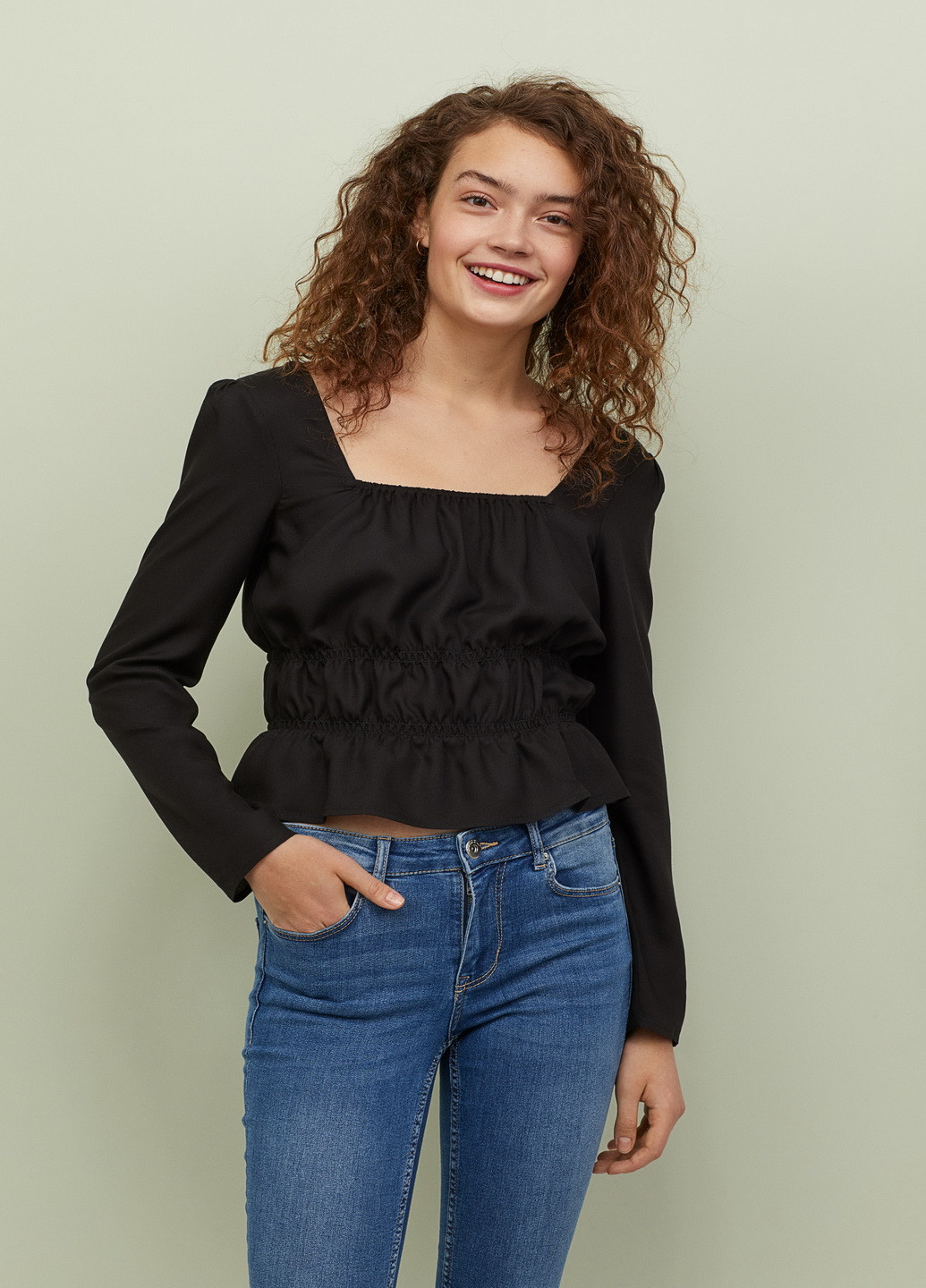Чёрная блуза H&M