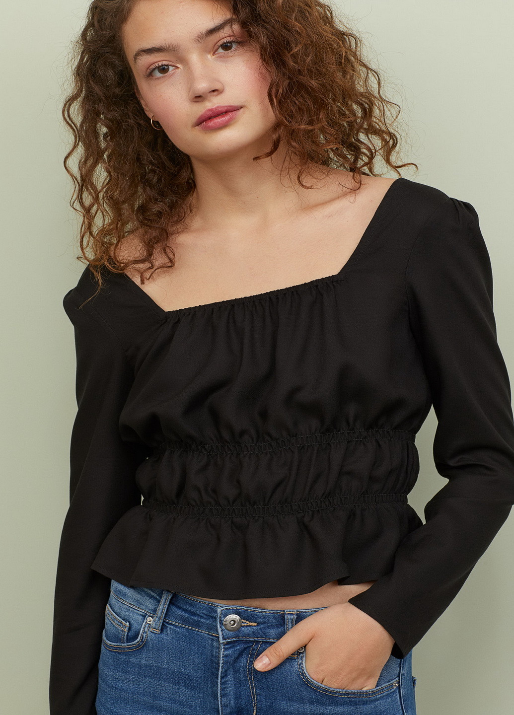 Чёрная блуза H&M