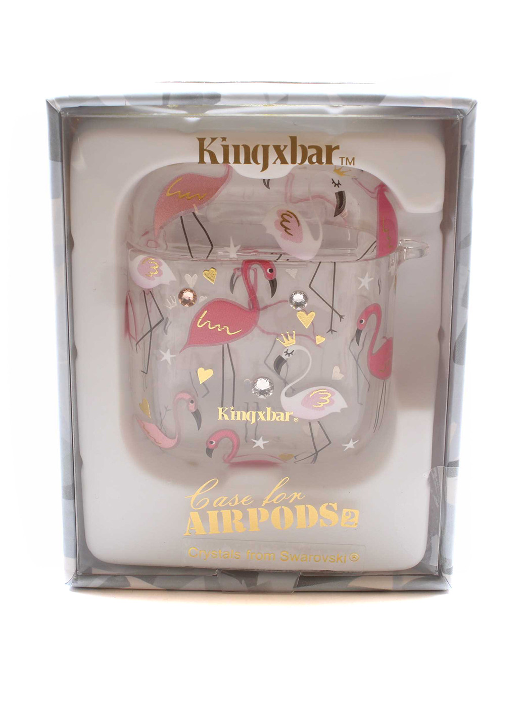 Чехол Swarovski Plastic Case Kingxbar for apple airpods flamingo golden crown (178099587)