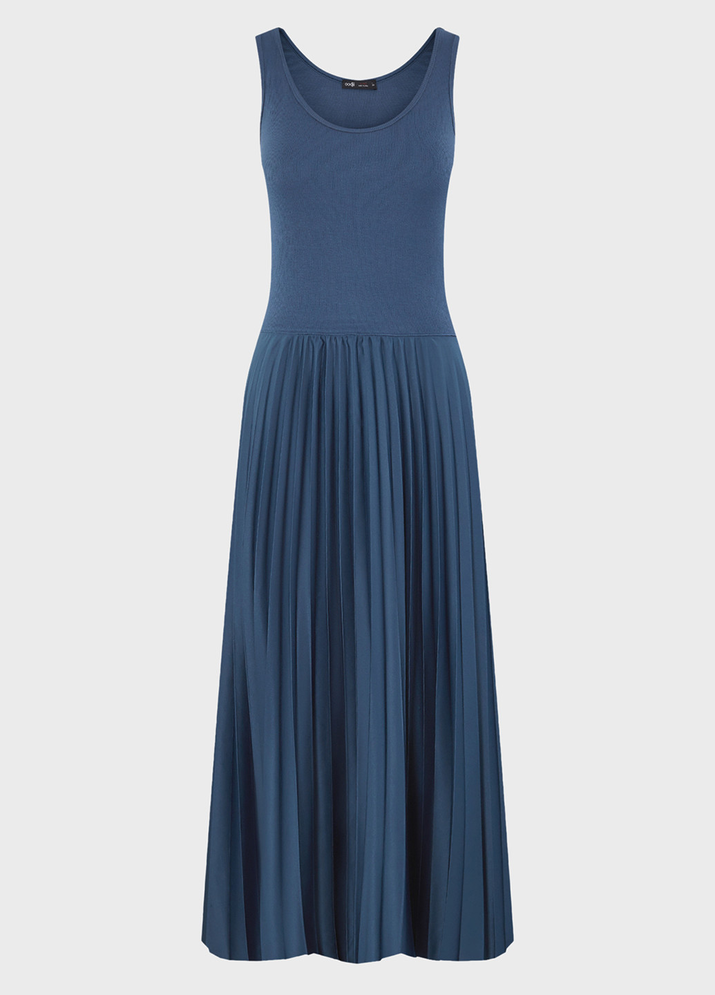 Темно-синя кежуал сукня плісована, кльош Oodji однотонна