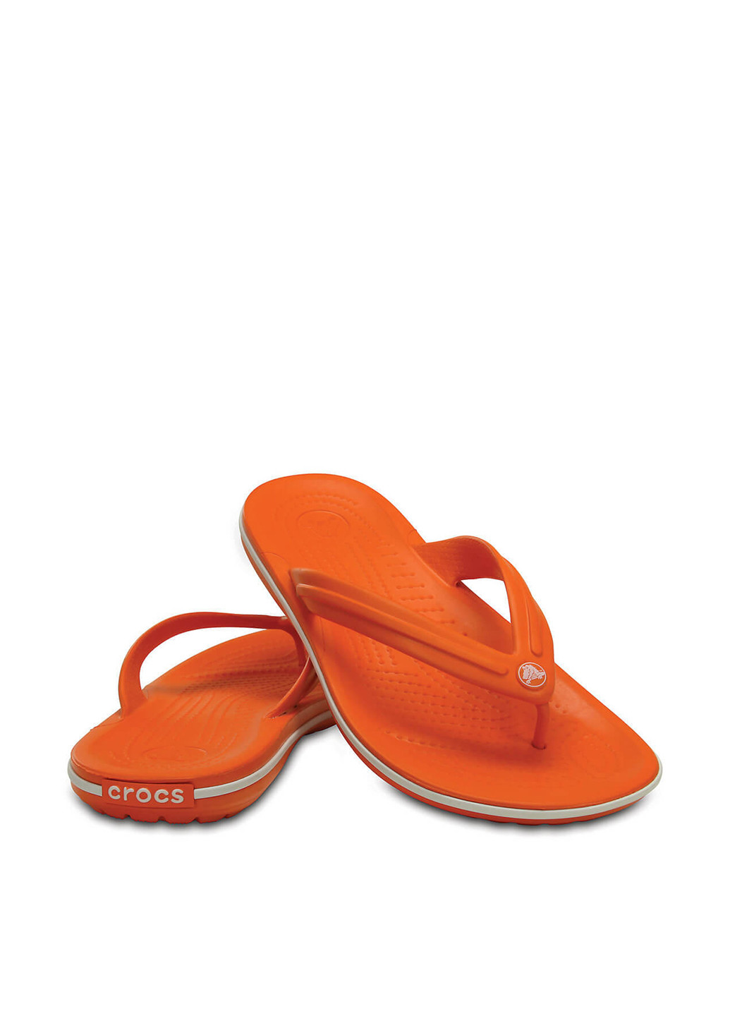 Вьетнамки Crocs однотонные оранжевые пляжные