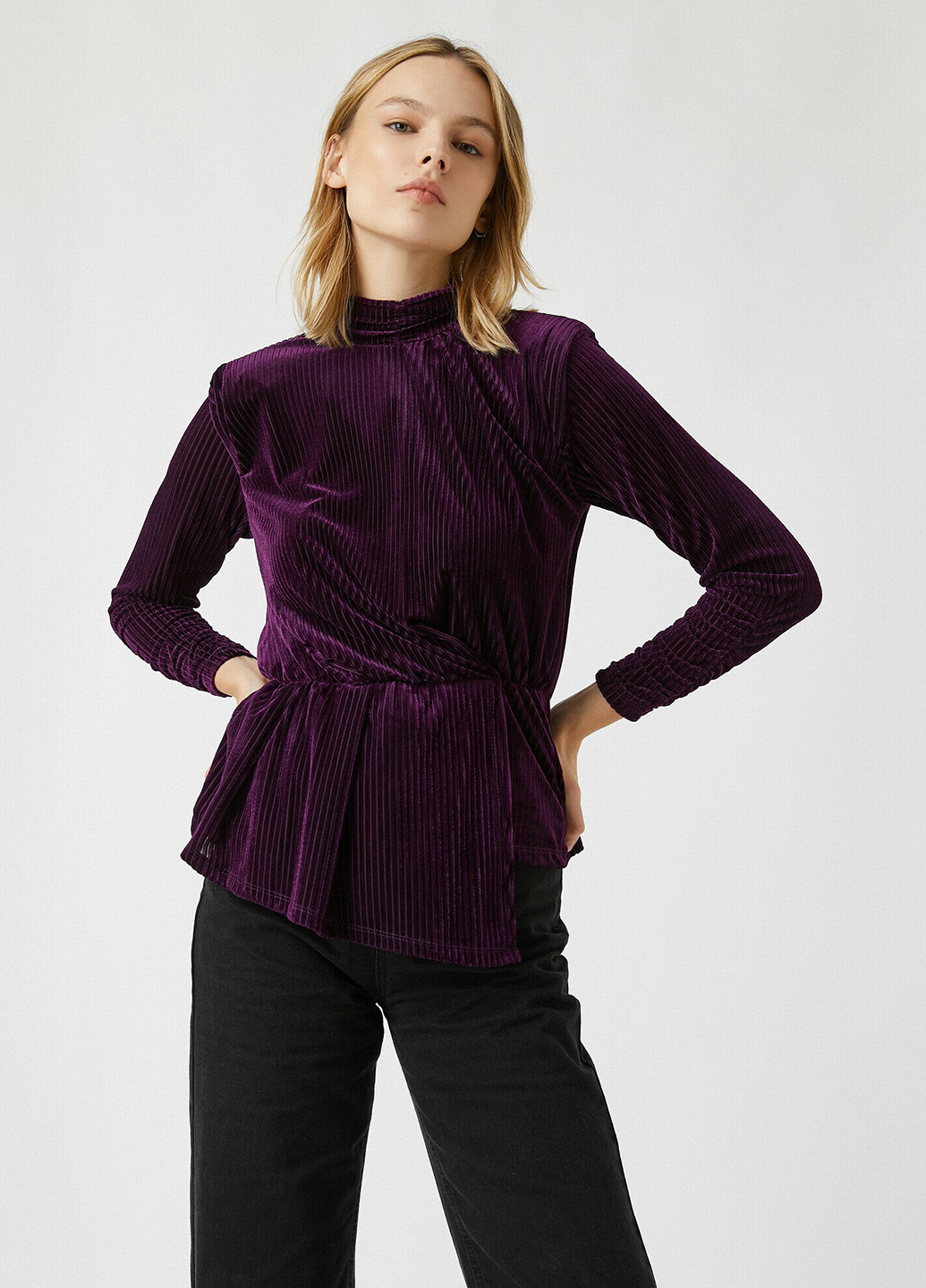 Темно-фиолетовая демисезонная блуза KOTON